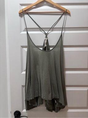 Magnolia Pearl Olive Green Strappy Swing Tank Top